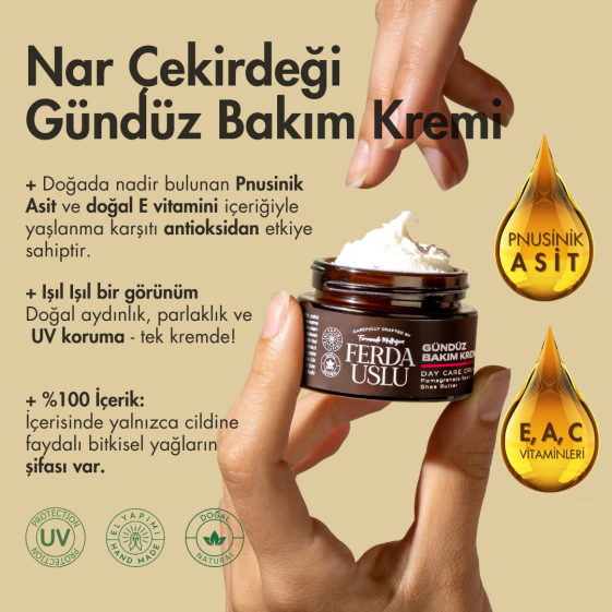 Gündüz Bakım Kremi - 3 Adet Nar Çekirdeği Yağlı Aydınlatıcı Etkili El & Yüz 30 ML - 2