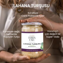 Organik Lahana Turşusu - Lakto Fermantasyon Sauerkraut 600 g - Fermente Mutfağım