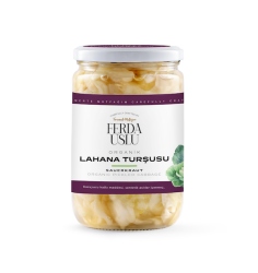 Organik Lahana Turşusu - Lakto Fermantasyon Sauerkraut 600 g - Fermente Mutfağım