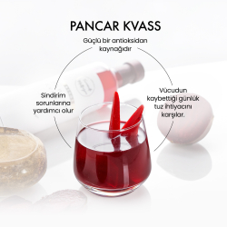 5' Li Pancar Kvass - Kırmızı Pancar + Şalgam + Mor Havuç Lakto Fermente İçecek 330 ml - (1)